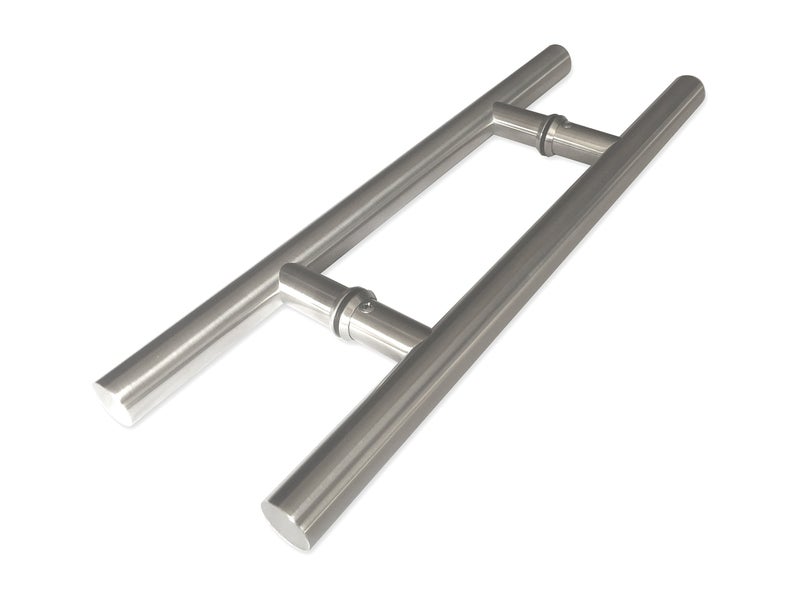 NHN Modern & Contemporary Double-Sided Ladder Style Push-Pull Stainless Door Handle (16 inches/406mm) for Steel, Aluminum and Glass Doors, Brushed Stainless Steel Finish (16 inch) - Image 1